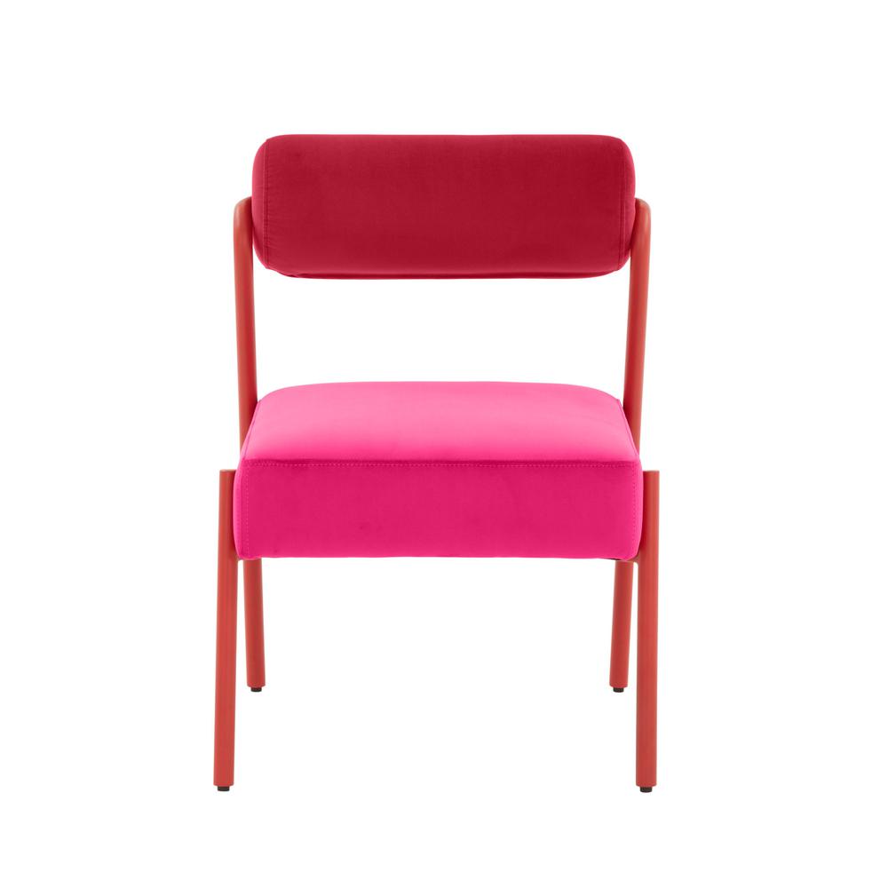 Jolene Hot Pink Velvet Dining Chair - Set of 2. Picture 3