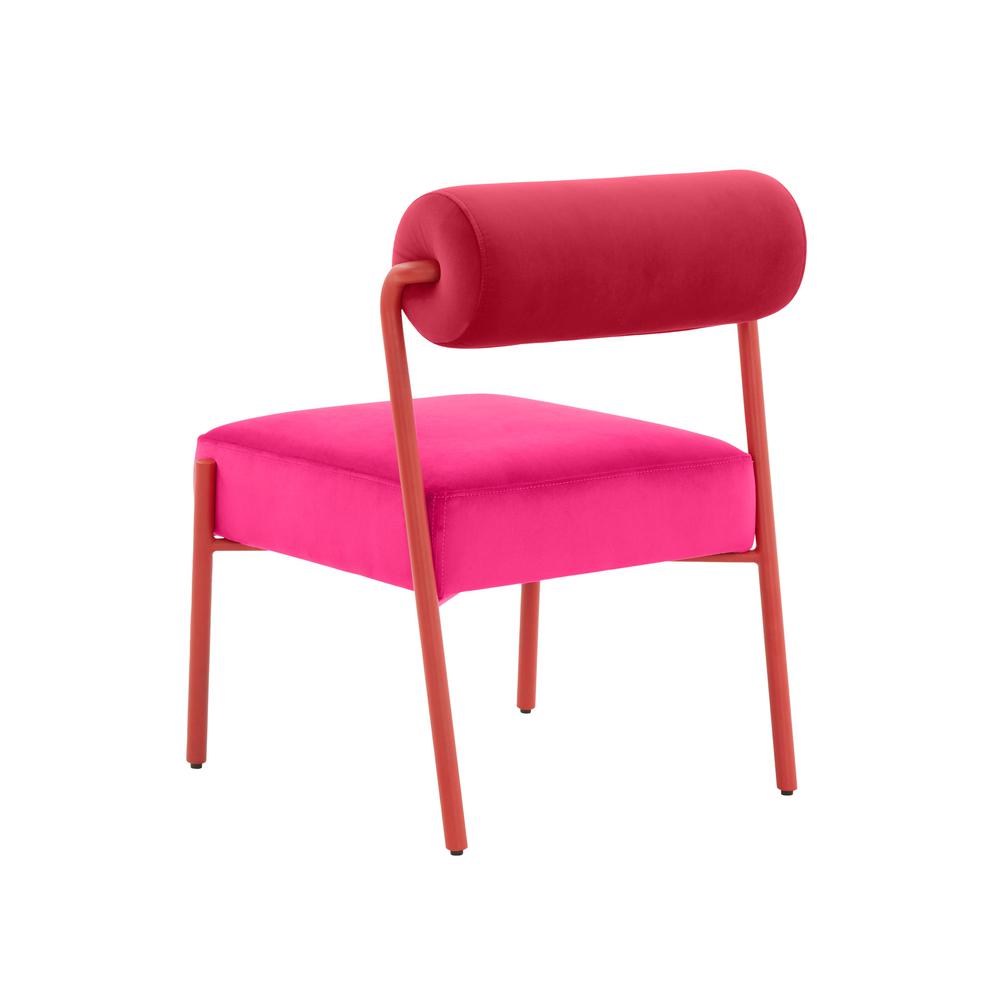Jolene Hot Pink Velvet Dining Chair - Set of 2. Picture 4