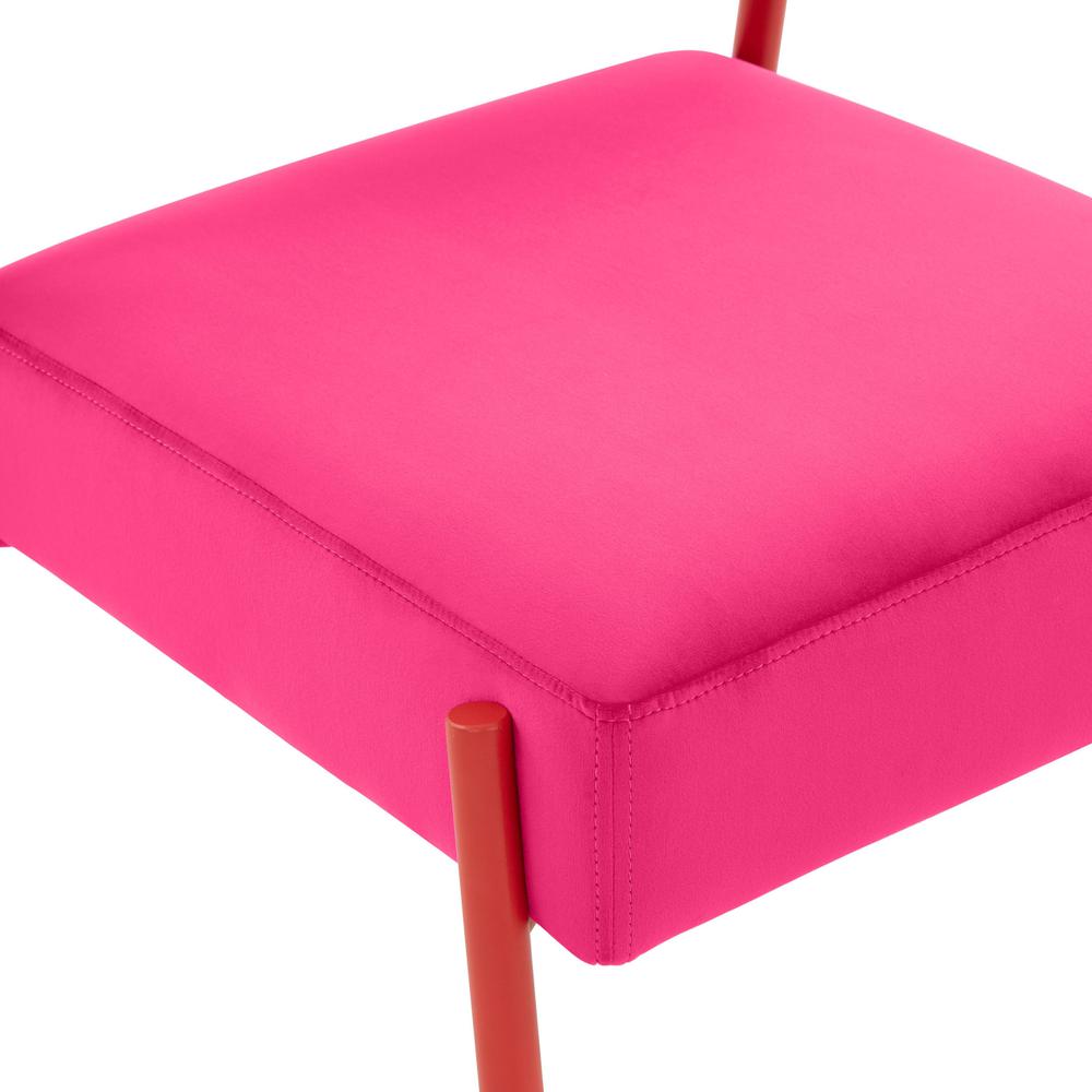Jolene Hot Pink Velvet Dining Chair - Set of 2. Picture 5