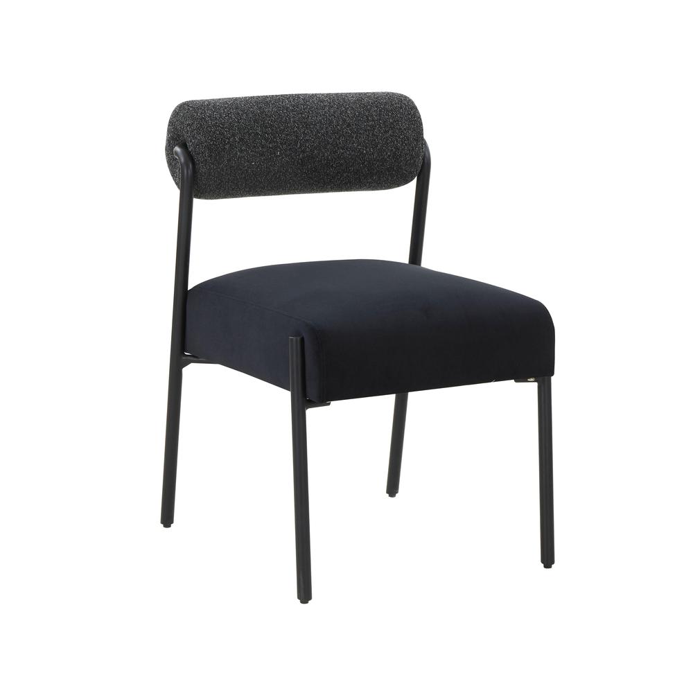 Jolene Black Velvet Dining Chair - Set of 2. Picture 1