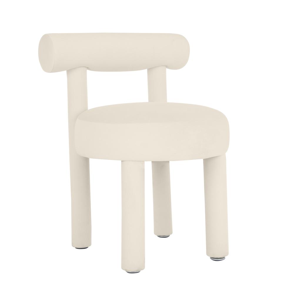 Cream Velvet Upholstered Carmel Dining Chair, Belen Kox. Picture 1