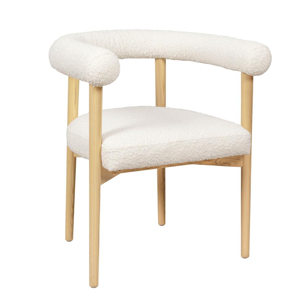 Spara Cream Boucle Dining Chair. Picture 1
