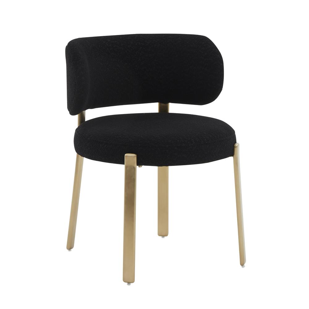 Elegant Black Boucle Dining Chair, Belen Kox. Picture 1