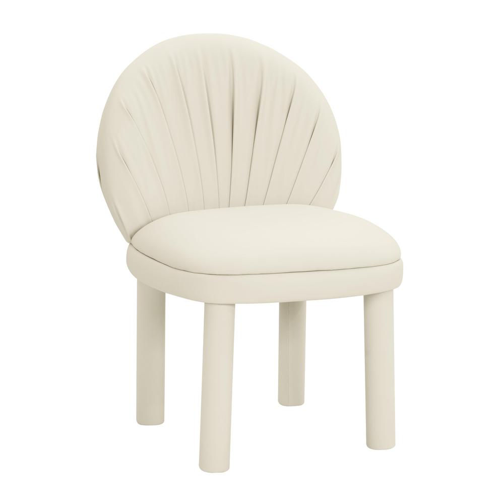 Aliyah Cream Vegan Leather Dining Chair. Picture 1