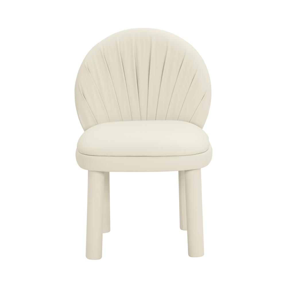 Aliyah Cream Vegan Leather Dining Chair. Picture 2