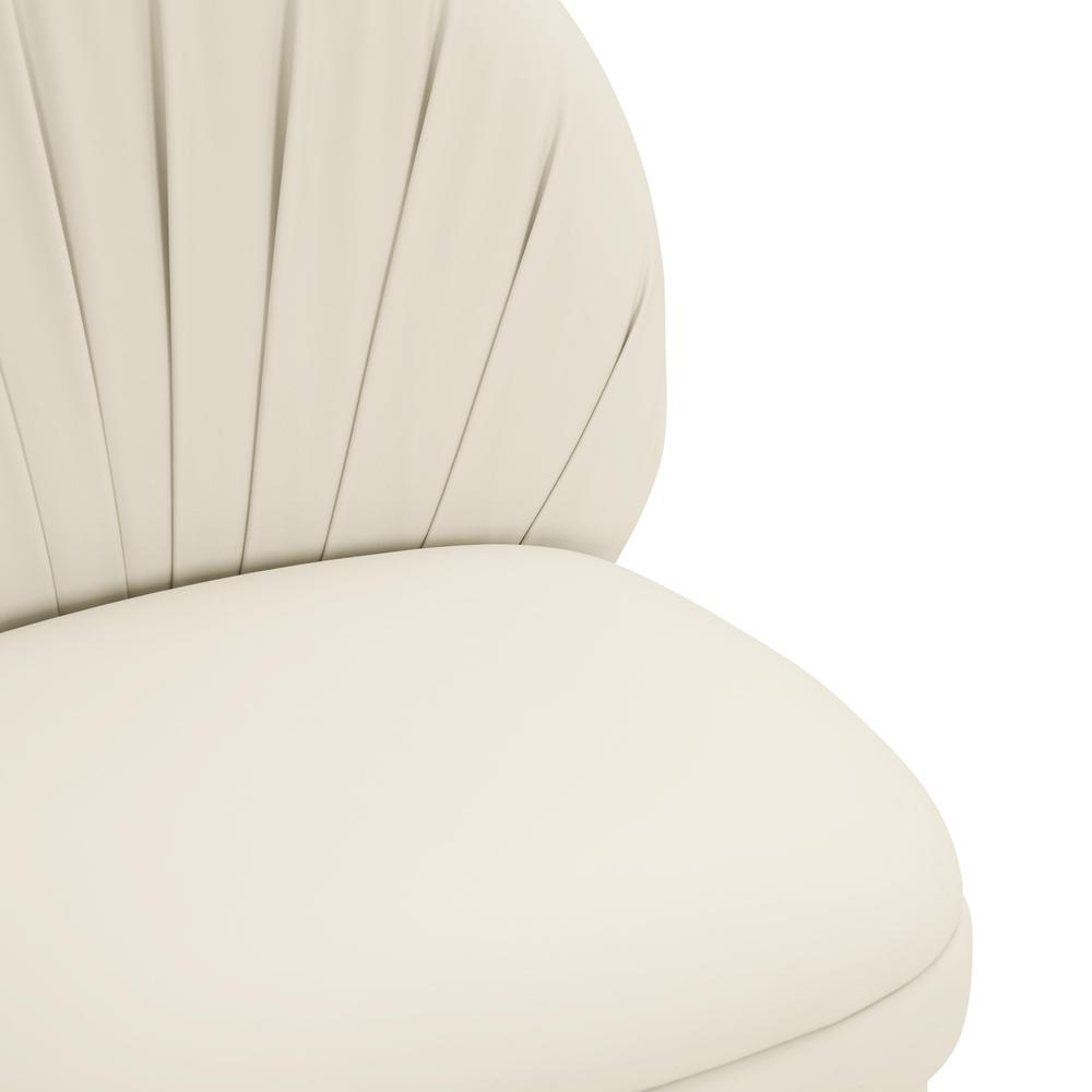 Aliyah Cream Vegan Leather Dining Chair. Picture 3