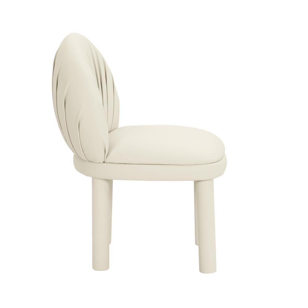 Aliyah Cream Vegan Leather Dining Chair. Picture 4