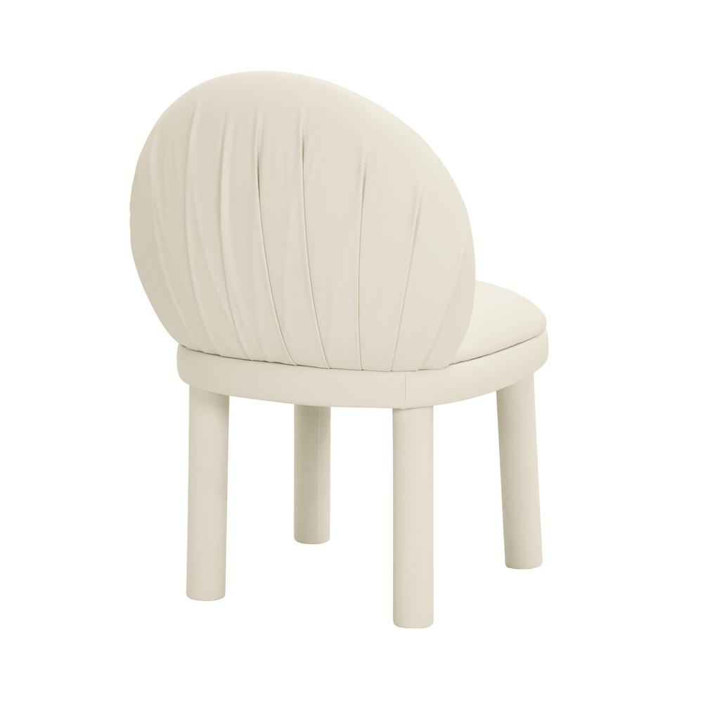 Aliyah Cream Vegan Leather Dining Chair. Picture 5