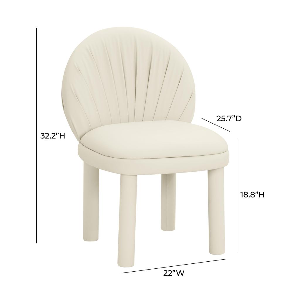 Aliyah Cream Vegan Leather Dining Chair. Picture 7
