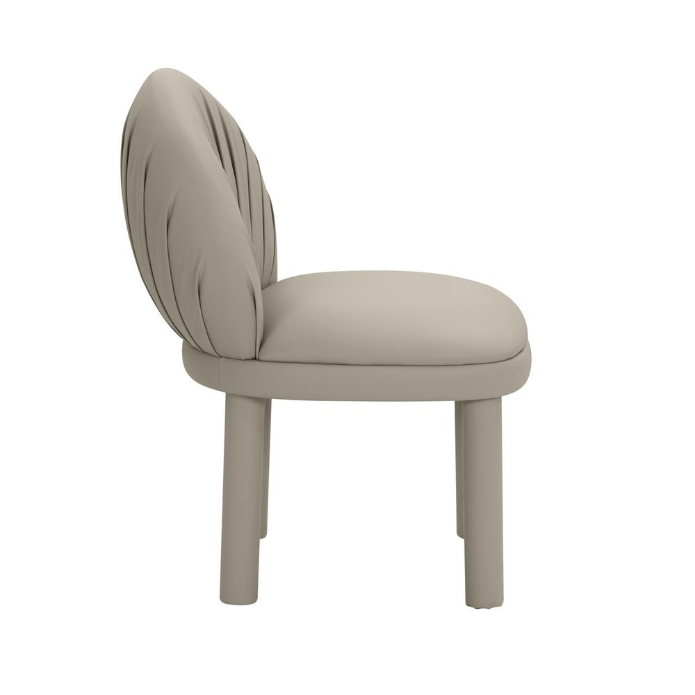 Aliyah Grey Vegan Leather Dining Chair. Picture 4