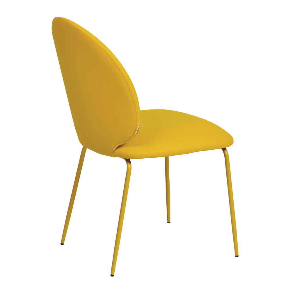 Lauren Yellow Vegan Leather Kitchen Chairs - Set of 2. Picture 2