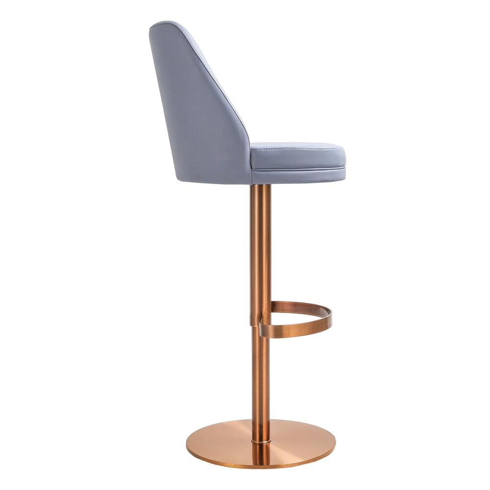 Maven Blue and Rose Gold Adjustable Swivel Stool. Picture 3
