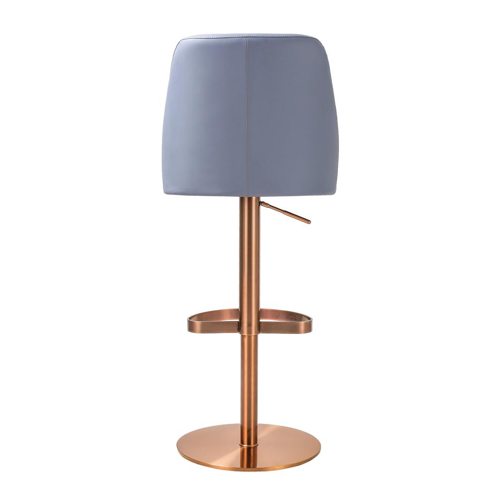 Maven Blue and Rose Gold Adjustable Swivel Stool. Picture 4