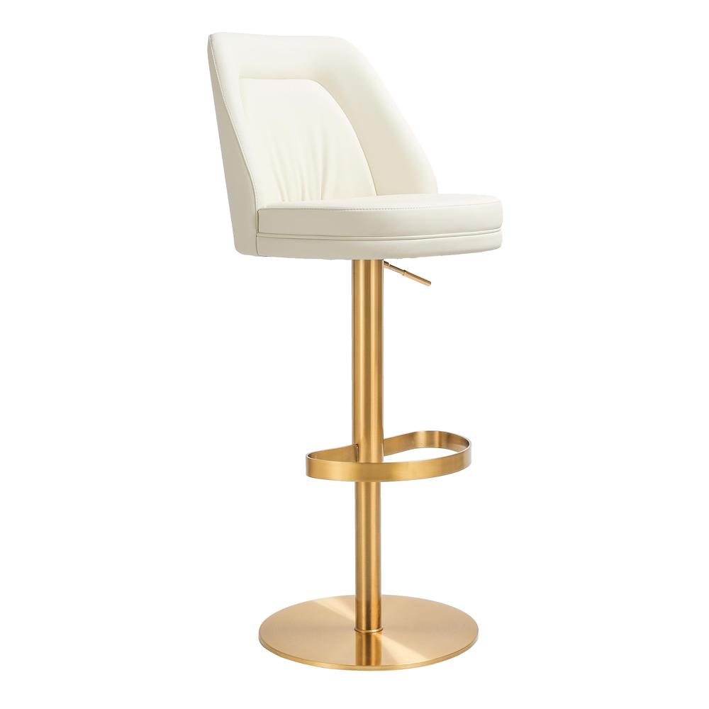 Maven Cream and Gold Adjustable Swivel Stool. Picture 1