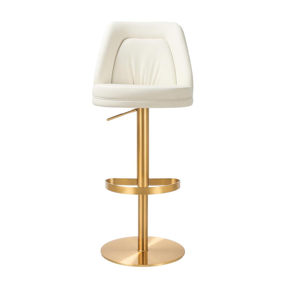 Maven Cream and Gold Adjustable Swivel Stool. Picture 2
