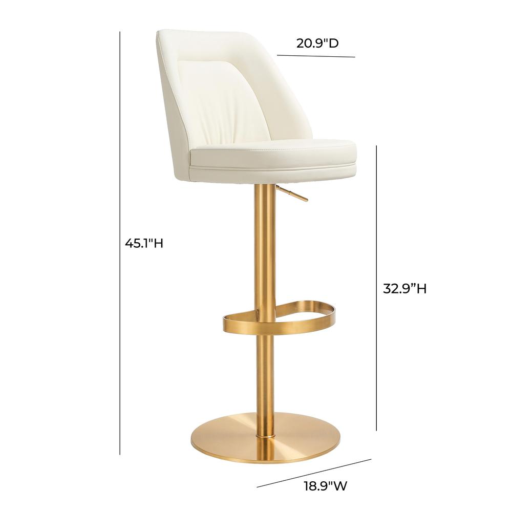 Maven Cream and Gold Adjustable Swivel Stool. Picture 7