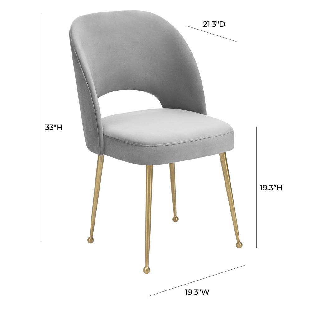 Swell Light Grey Velvet Chair. Picture 3