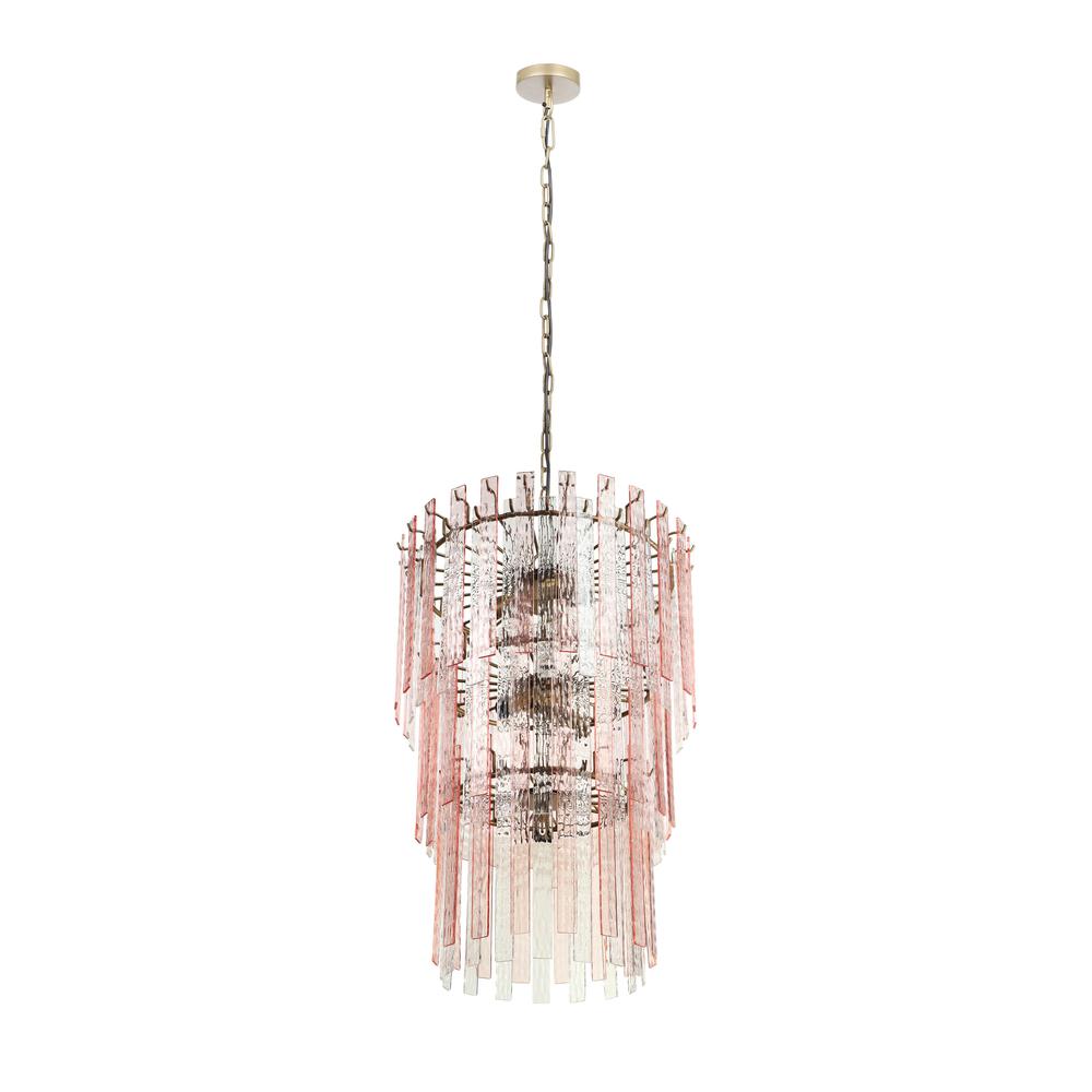 Hampshire Pink Acrylic 3-Tier Chandelier. Picture 2