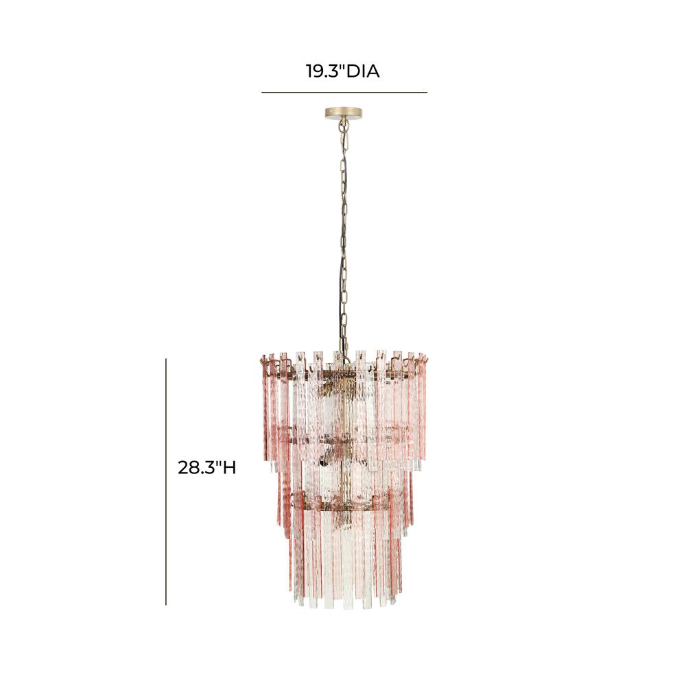 Hampshire Pink Acrylic 3-Tier Chandelier. Picture 5