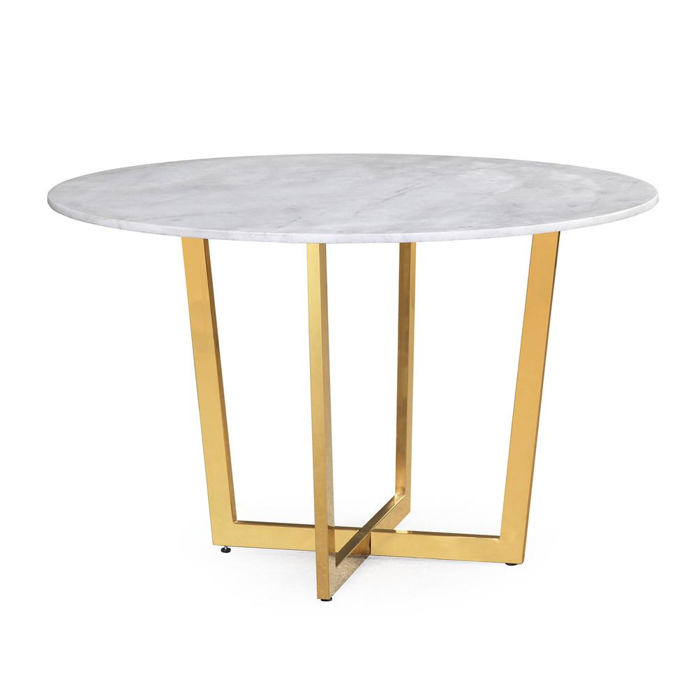 Maxim White Marble Dining Table. Picture 1