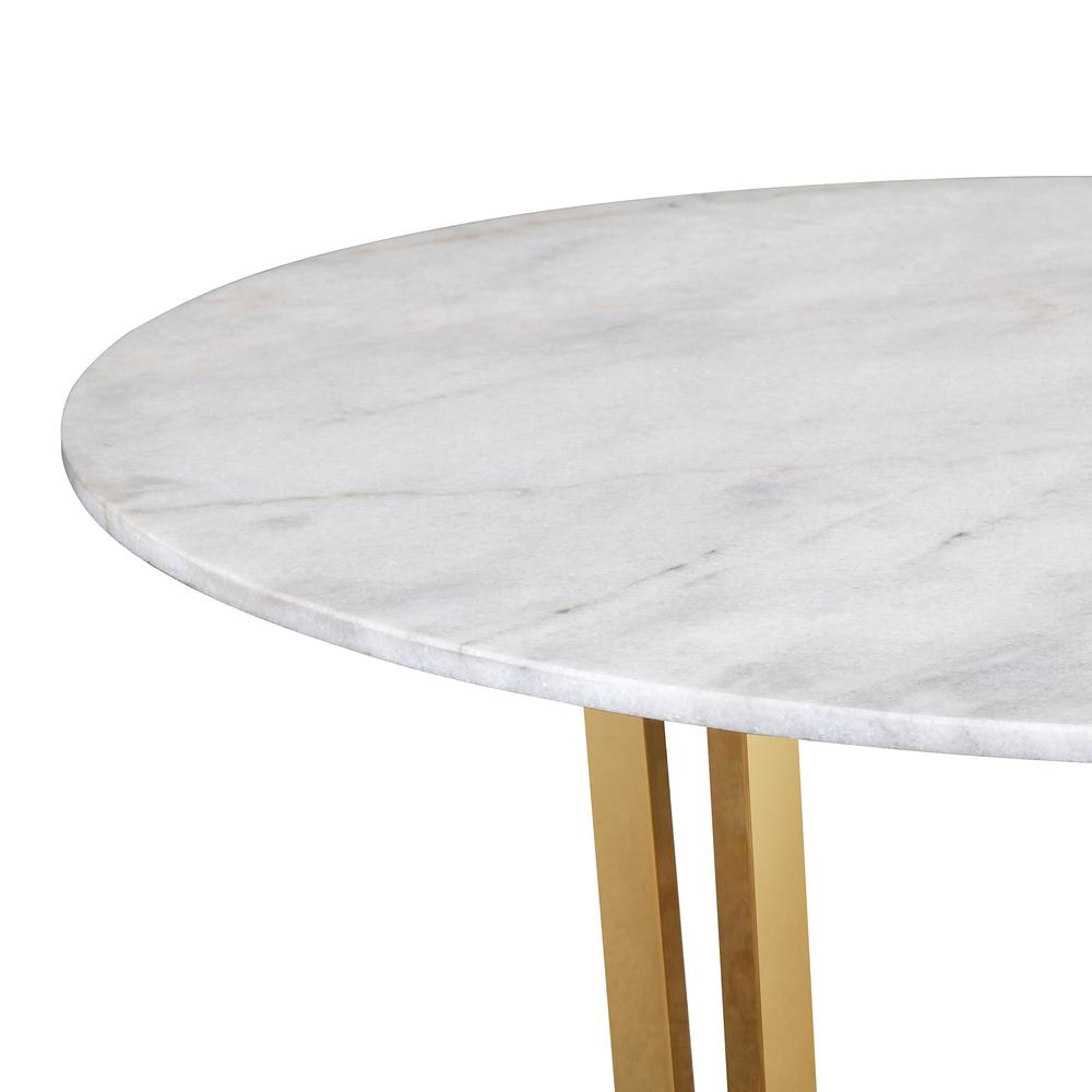 Maxim White Marble Dining Table. Picture 6