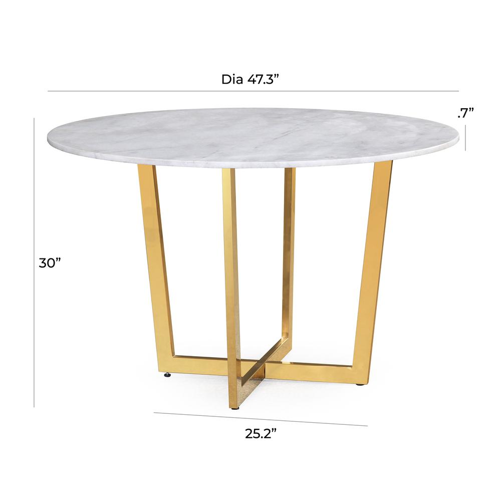 Maxim White Marble Dining Table. Picture 9