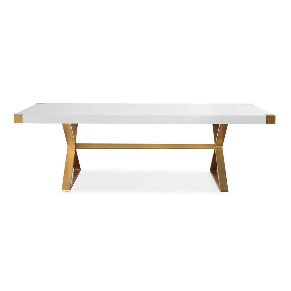Adeline White Lacquer Dining Table. Picture 2
