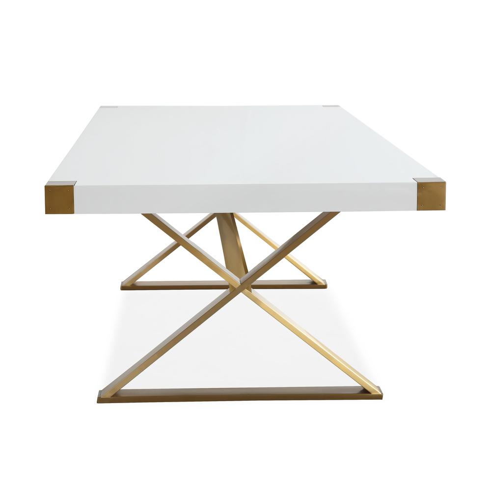 Adeline White Lacquer Dining Table. Picture 3