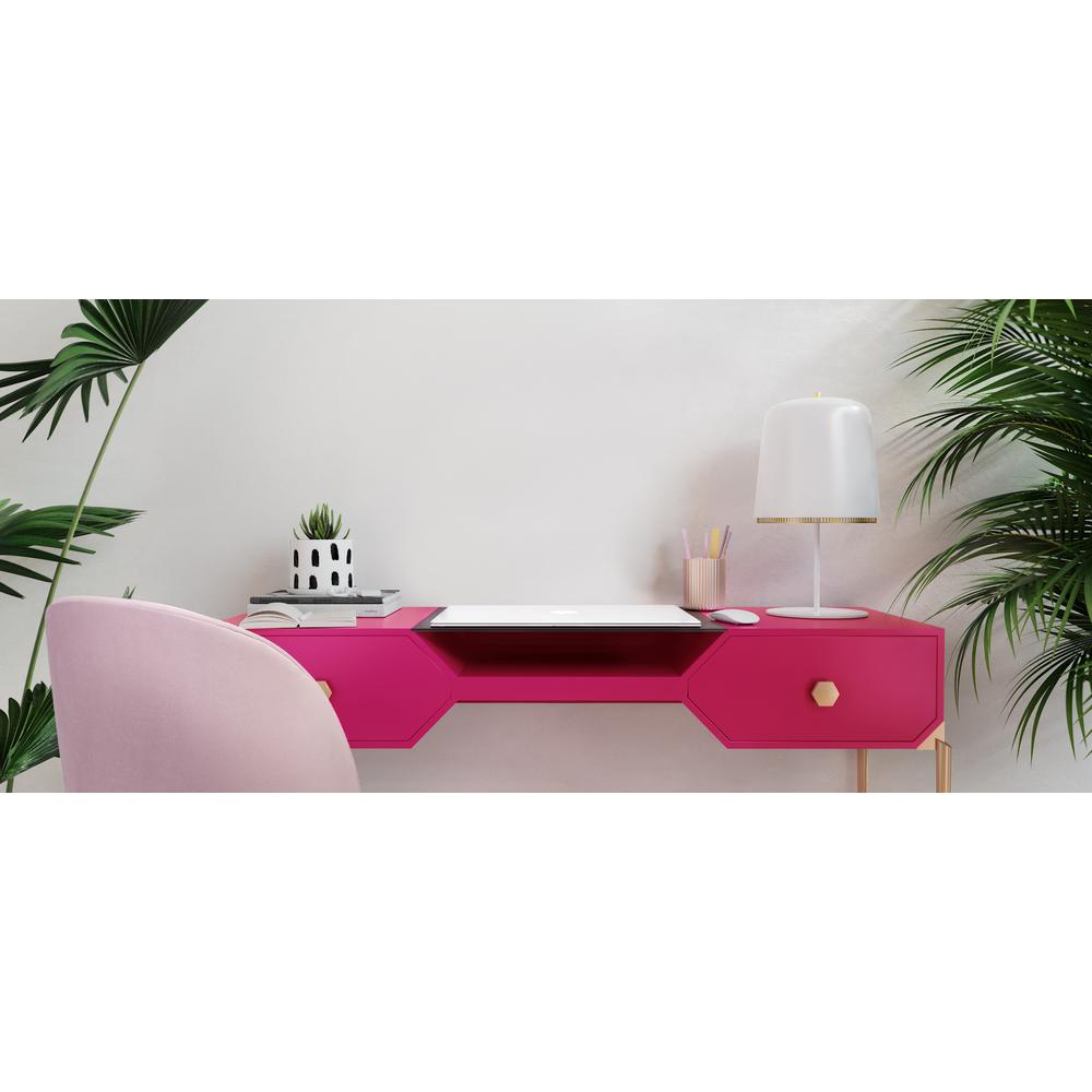 Bajo Pink Lacquer Desk. Picture 3