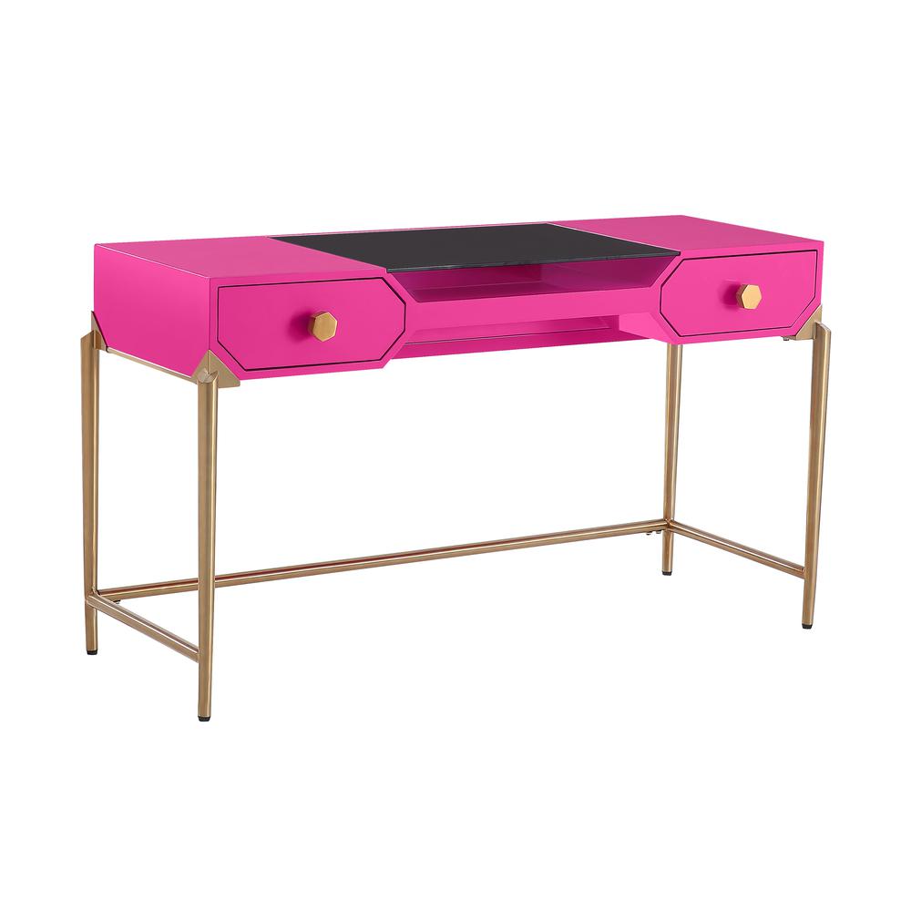 Bajo Pink Lacquer Desk. Picture 4