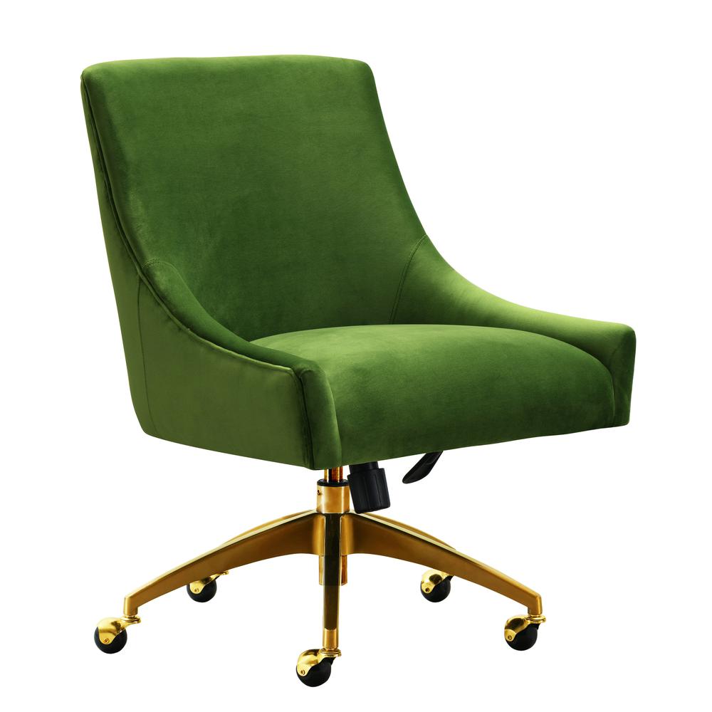 Luxe Green Velvet Swivel Office Chair, Belen Kox. Picture 3