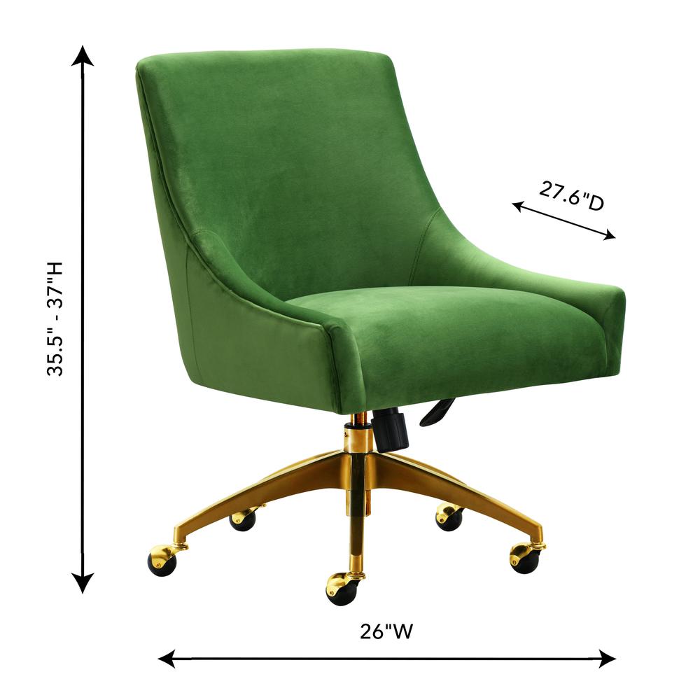 Luxe Green Velvet Swivel Office Chair, Belen Kox. Picture 2