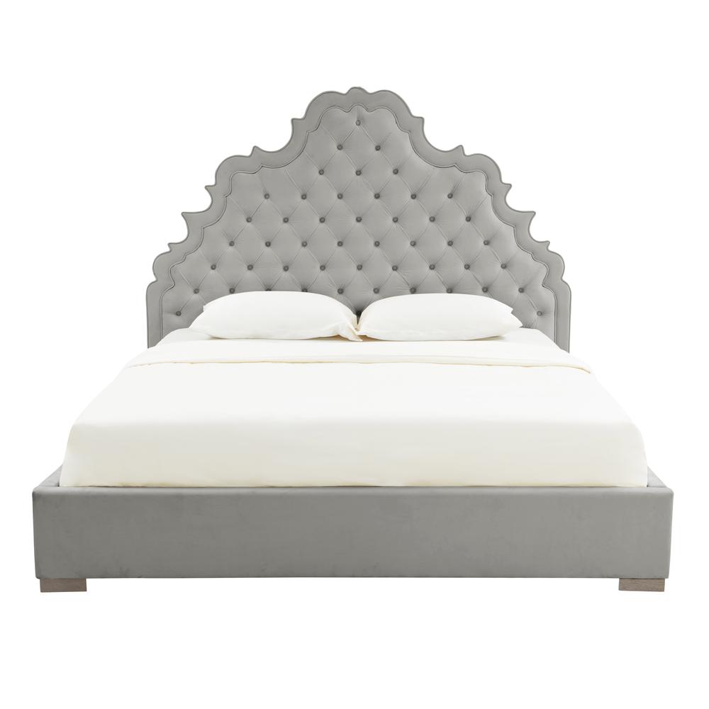 Carolina Grey Velvet Bed in King. Picture 5