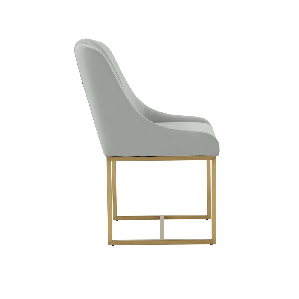 Glam Grey Pleated Velvet Dining Chair, Belen Kox. Picture 3