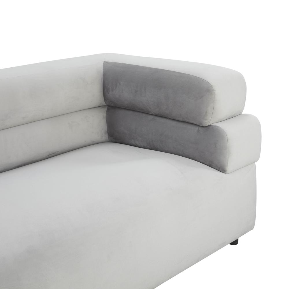 Elsa Light Grey Velvet Sofa. Picture 5