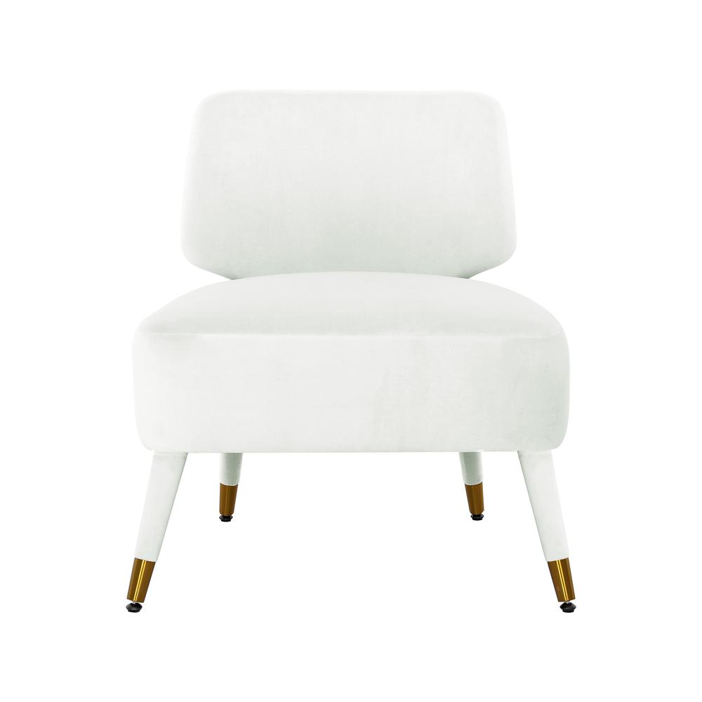 Athena Cream Velvet Accent Chair. Picture 4