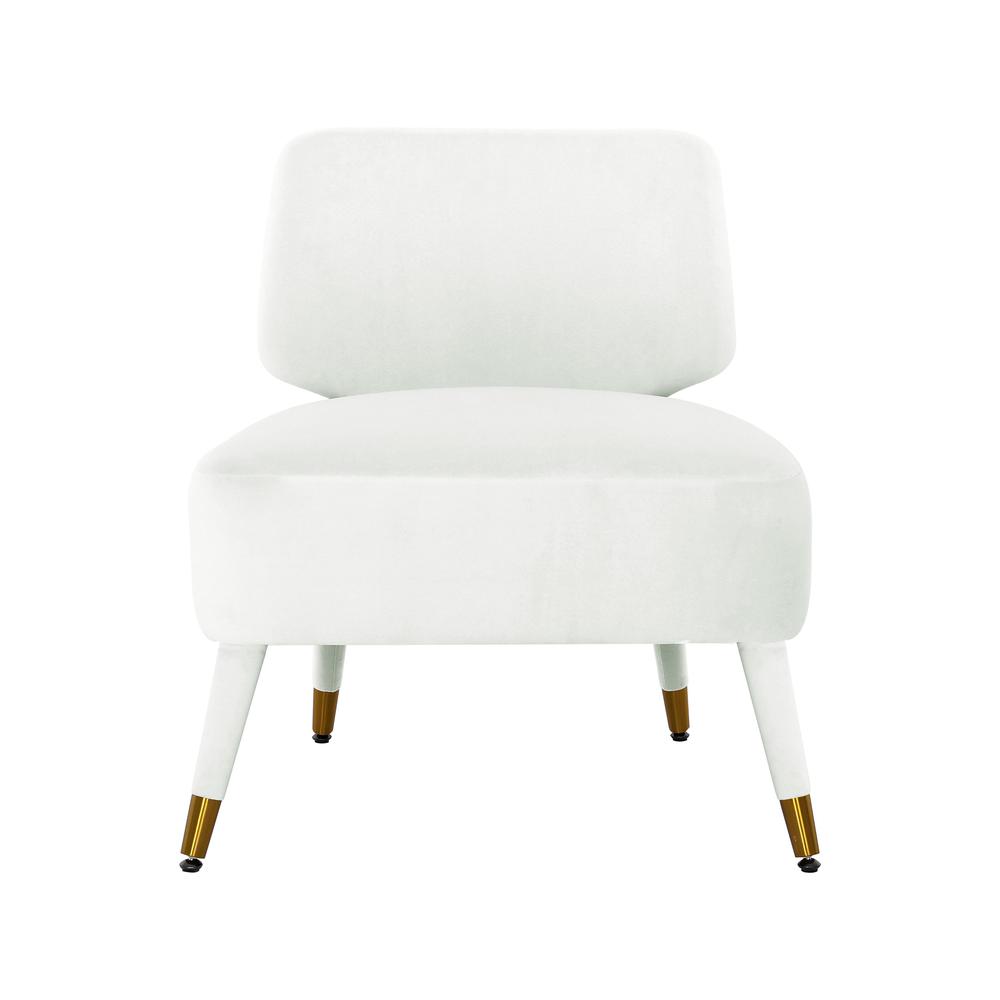 Athena Light Grey Velvet Accent Chair. Picture 2