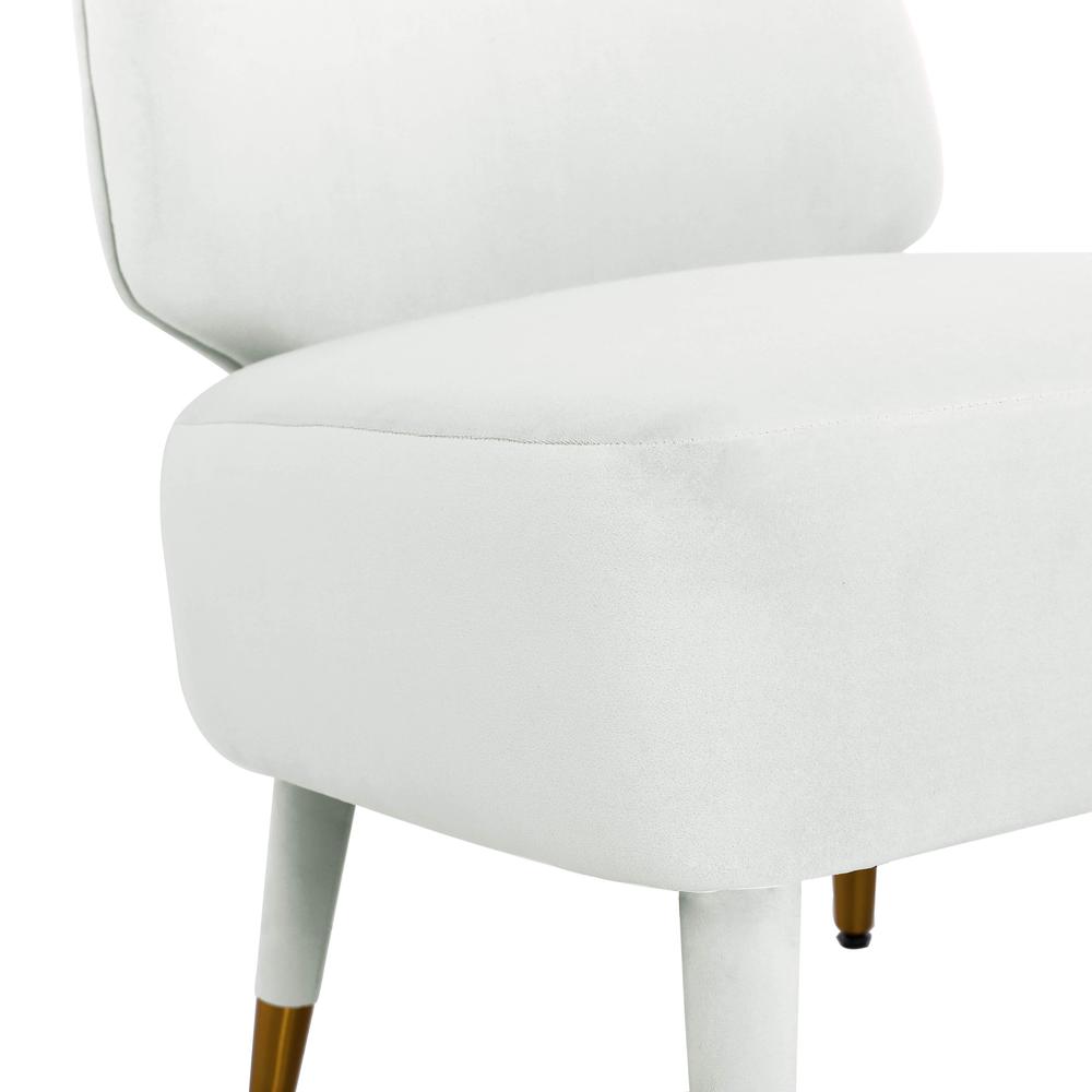 Athena Light Grey Velvet Accent Chair. Picture 4