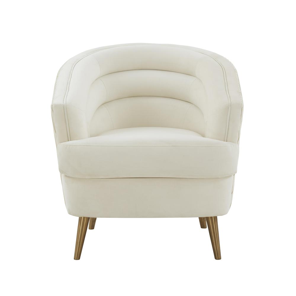 Jules Cream Velvet Accent Chair. Picture 2
