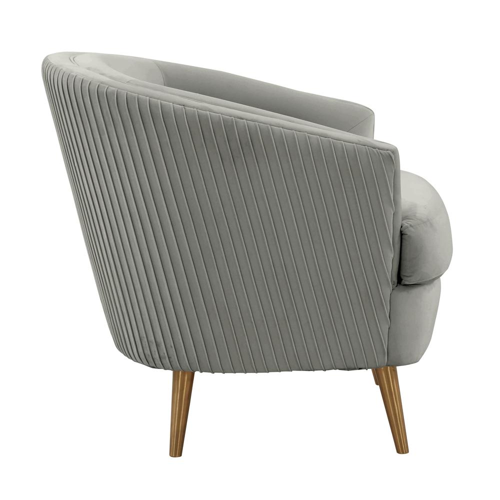 Jules Light Grey Velvet Accent Chair. Picture 3