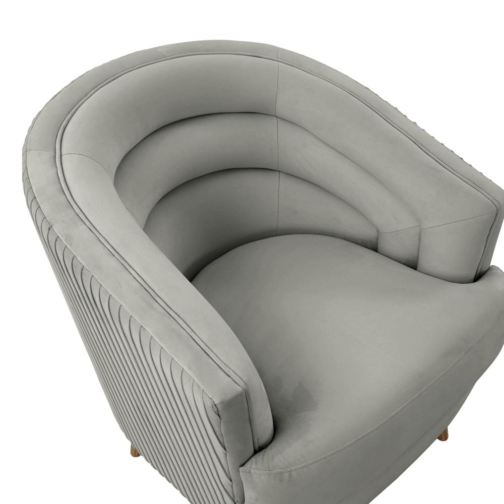 Jules Light Grey Velvet Accent Chair. Picture 5