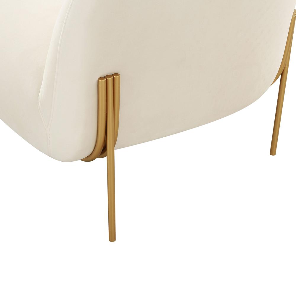 Kandra Cream Velvet Accent Chair. Picture 4