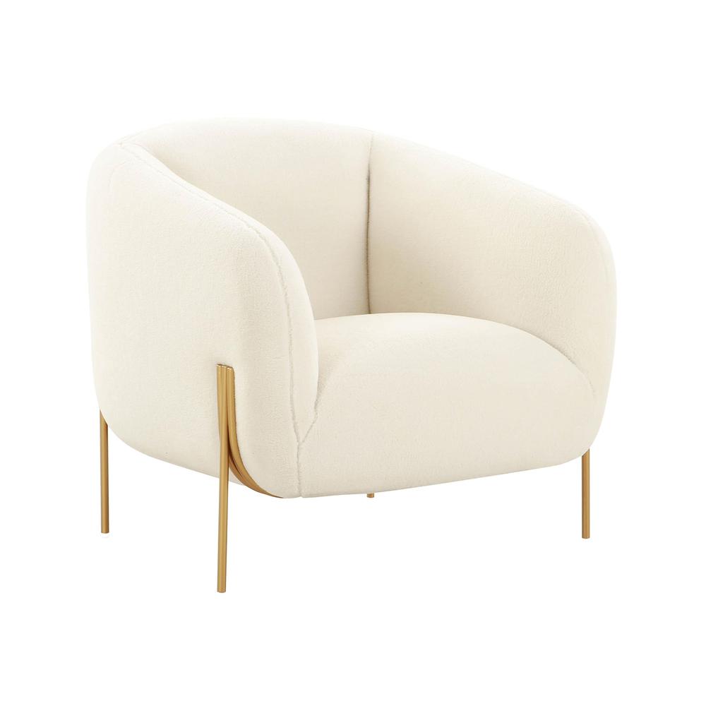 Kandra Cream Shearling Accent Chair. Picture 1