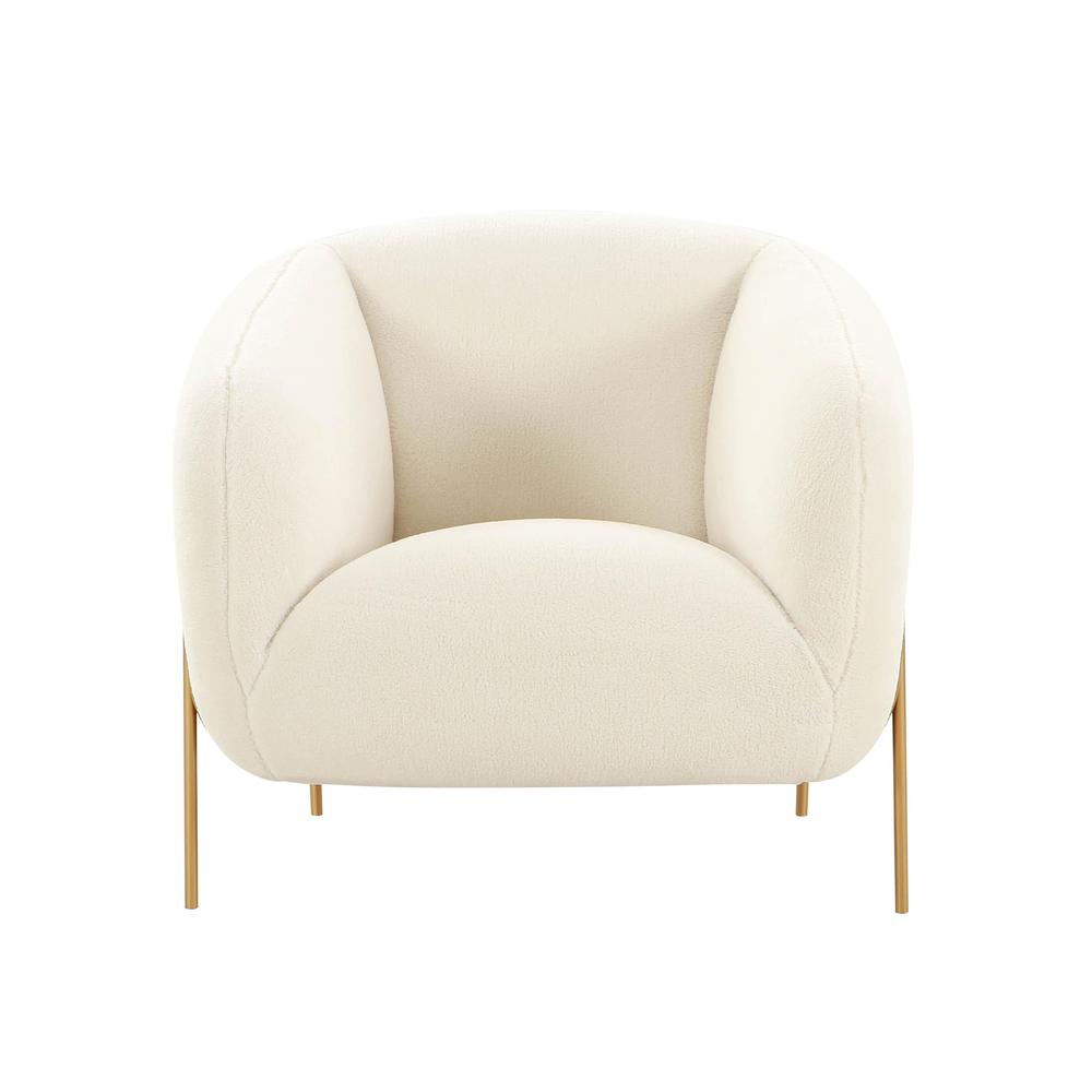Kandra Cream Shearling Accent Chair. Picture 2