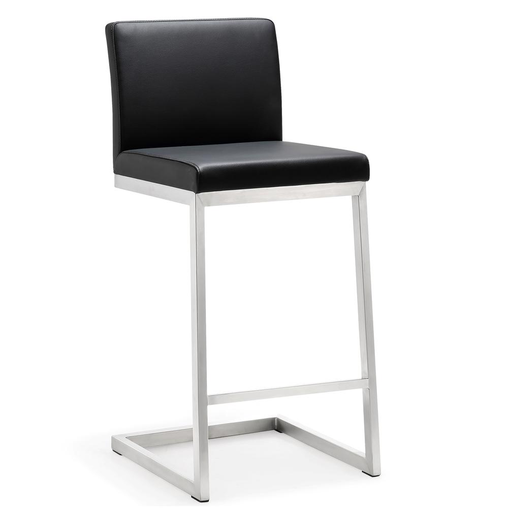 Parma Black Stainless Steel Counter Stool - Set of 2. Picture 1