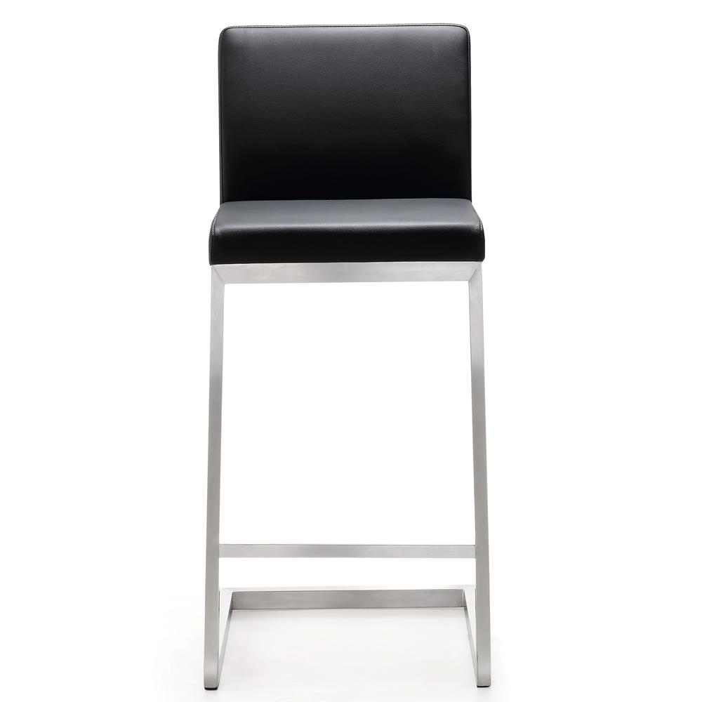 Parma Black Stainless Steel Counter Stool - Set of 2. Picture 2