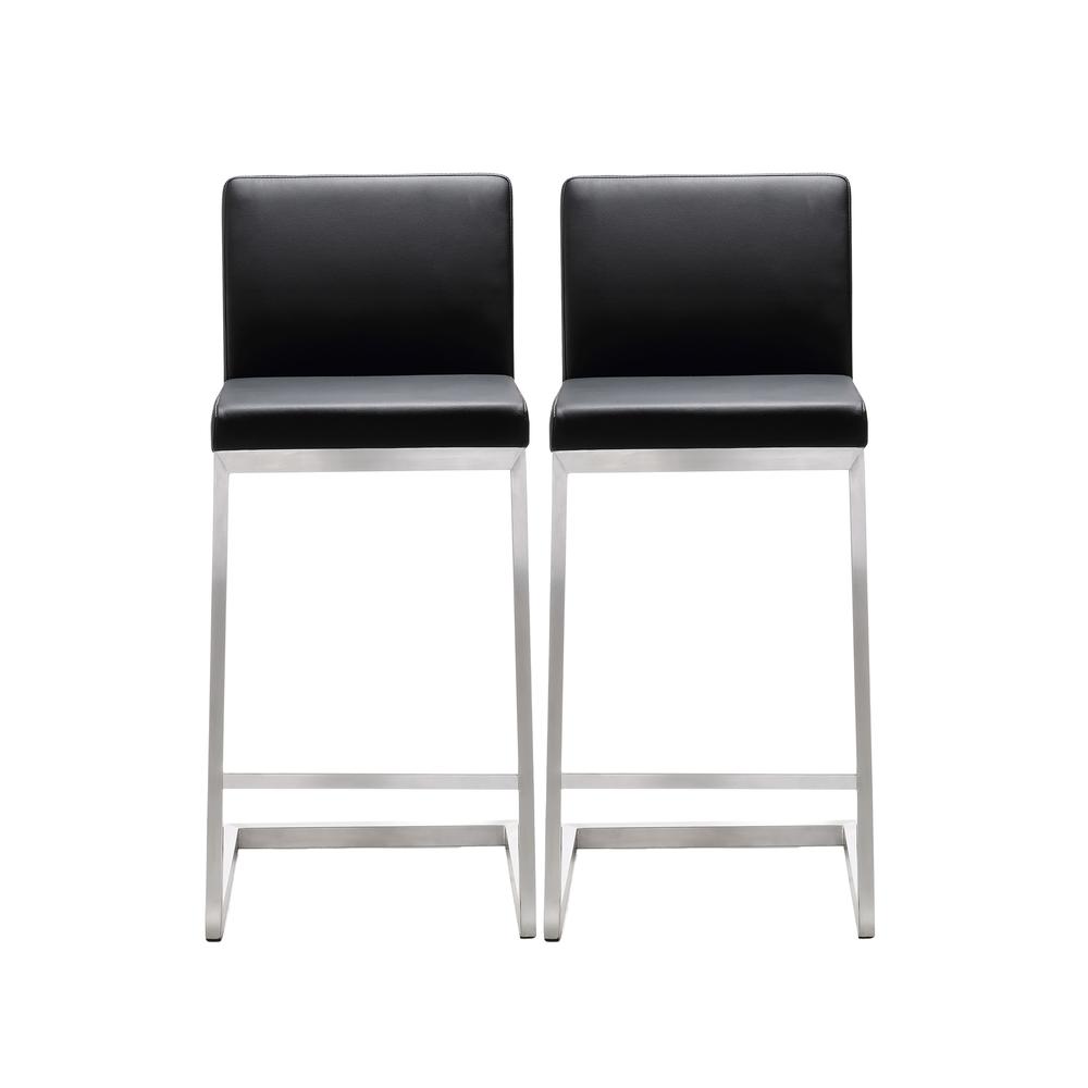 Parma Black Stainless Steel Counter Stool - Set of 2. Picture 9