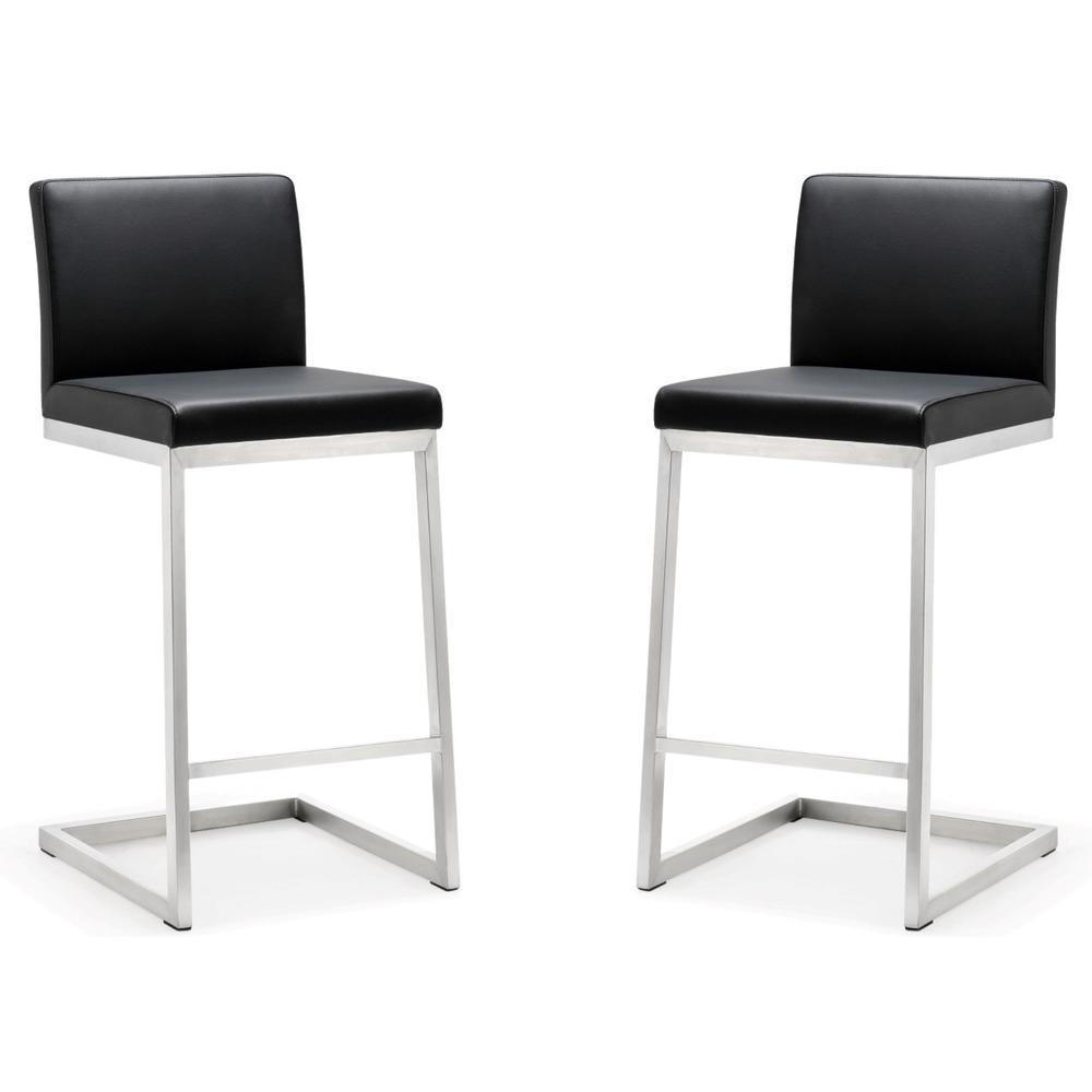 Parma Black Stainless Steel Counter Stool - Set of 2. Picture 10
