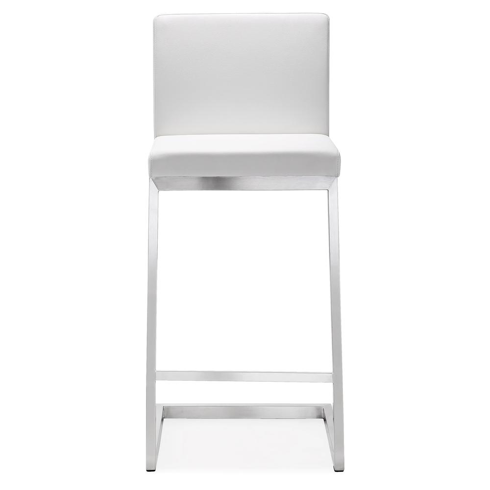Parma White Stainless Steel Counter Stool - Set of 2. Picture 2