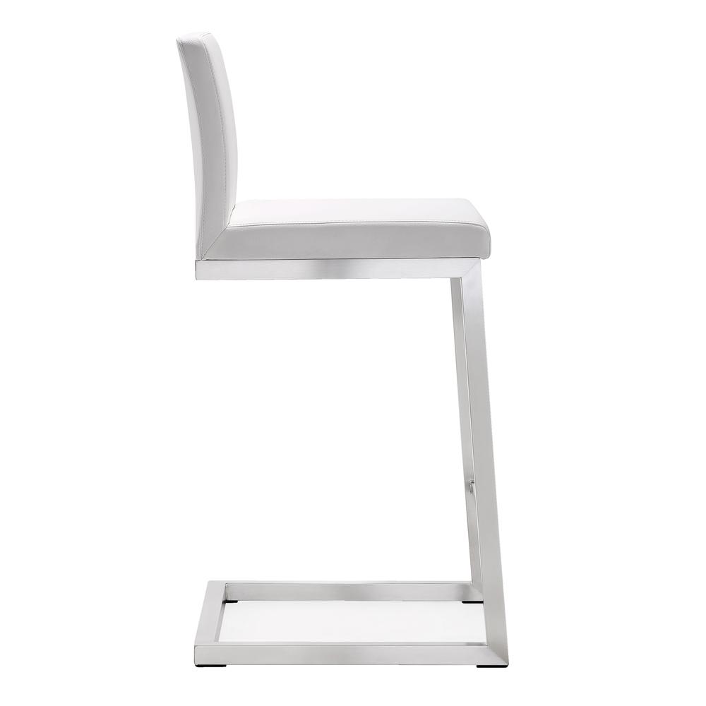 Parma White Stainless Steel Counter Stool - Set of 2. Picture 3